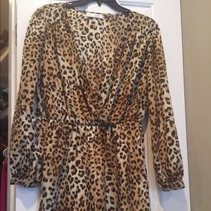 Leopard Wrap Style Dress